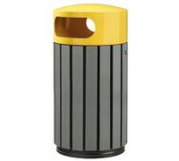 Poubelle Zeno en acier avec revêtement époxy et absorbeur UV, 40 et 60 litres, de Rossignol, capacité : 60 litres