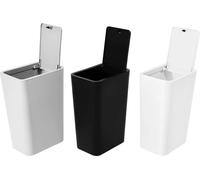 Poubelles à couvercle poussoir - Lot de 3 - Volume 9 L - Design compact et élégant - Fermeture silencieuse Soft-Close - Dimensions 22,2 × 15,7 × 33 cm - Pour la salle de bain, la cuisine, le bureau -