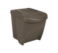 Poubelles à ordures empilables 3 pcs Gris 75 L Polypropylène