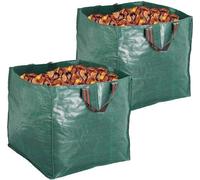 Poubelles de jardin de 270 litres, réutilisables, robustes, lot de 2