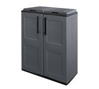 INTEC - Poubelles de tri Selectif 2 Sacs Meuble mi- Hauteur Dim 68 x 37 x 84cm 2 Anneaux de Support de Sac 2 Portes