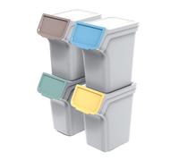 Poubelles tri déchets Keden empilables 4x20L Stackbox NPW20S4-427C