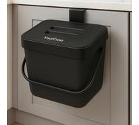 PoubelleYourCasa 7 L avec support et tamis pour la cuisine - Anti-odeurs et lavable au lave-vaisselle, noir