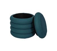 Pouf 2 en 1 en tissu coloré Atome bleu