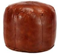 Pouf - VIDAXL - Repose-Pied - Cuir véritable de chèvre - 40x35 cm - Marron roux