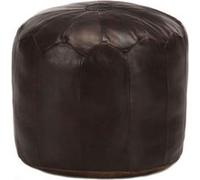 vidaXL Pouf 40 x 35 cm Marron foncé Cuir véritable de chèvre