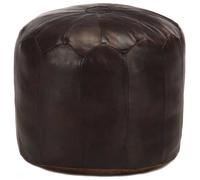Pouf 40x35 cm Marron Foncé Cuir Véritable de Chèvre Tabouret Salon vidaXL