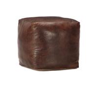Pouf 40 X 40 X 40 Cm Marron Foncé Cuir Véritable De Chèvre - Vidaxl Marron