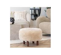 INVERNESS - Pouf imitation fourrure beige Beige