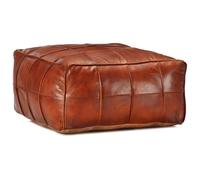 Pouf 60x60x30 cm Brun Roux Cuir Véritable de Chèvre Tabouret Salon vidaXL