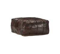vidaXL Pouf 60x60x30 cm cuir de chèvre véritable donkermarron248133 Brun G