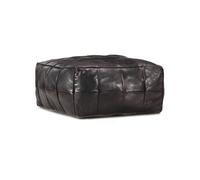 vidaXL Pouf 60x60x30 cm cuir de chèvre véritable noir248134 Noir G
