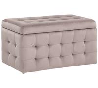 Pouf 72 x 42 cm en Velours avec rangement Chesterfield Rose Capitonné Michigan