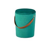 Pouf avec rangement 35x35x45 cm en velours vert - DILIA