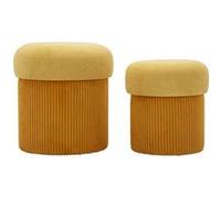 Pouf avec rangement intégré Aspen (Set de 2) moutarde