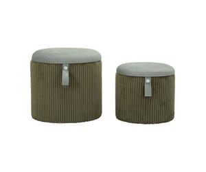 Pouf avec rangement intégré Bolzano (Set de 2) vert