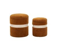 Pouf avec rangement intégré Saint-Moritz (Set de 2) marron