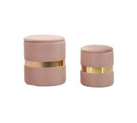 Lot de 2 Poufs Coffres Sheffild 42cm Rose & Or