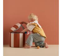 Pouf avec rangement Rayé Marron