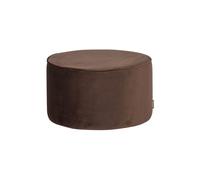 Pouf bas 36xØ60 cm velours brun foncé SARA