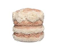 Pouf Bohème Fait à la Main "Bohist" 35cm Rose & Crème Rose