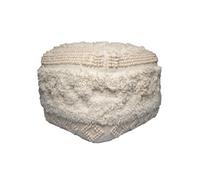 Paris Prix – Pouf carré bohème Bohist – Fait à la main 50 cm – Naturel