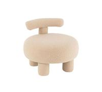 Paris prix Pouf bouclette avec dossier - Beige
