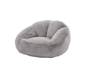 Pouf - Canapé bergère - chauffeuse - fauteuil cabriolet - antidérapant - Compressé - velours et memory foam - 100x90x57 - gris