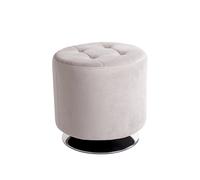 Pouf Capitonné Rond "Beto" 44cm Gris