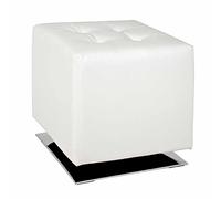 Pouf Carré Design "Hava" 42cm Blanc