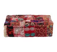 vidaXL Pouf carré en coton fait à la main 50 x 50 x 12 cm Rouge