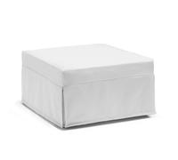 Talamo Italia - Lit pliant Ancilla, Pouf transformable en lit simple, Pouf de salon en tissu, 100% Made in Italy, 80x80h45 cm, Blanc