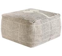 Pouf Carré Moderne en Tissu Rétro Bohème Salon Chambre à Coucher Gris Lutz