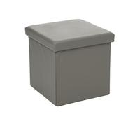 Pouf carré Pliant - PVC - Gris