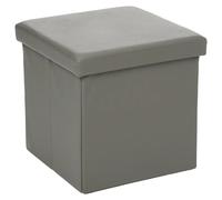 Pouf carré Pliant - PVC - Gris