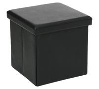 Pouf carré Pliant - PVC - Noir