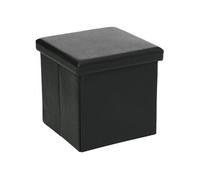 Pouf carré pliant simili noir