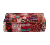 Pouf carré - vidaXL - Coton - Fait à la main - Patchwork - Rouge