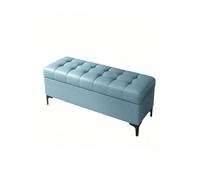 Pouf Chaise De Rangement Robuste Et Repose-Pieds Pratique | Boîte De Rangement En Tissu Technique Écoresponsable Avec Couvercle Amovible(Blue,80x40x43cm)