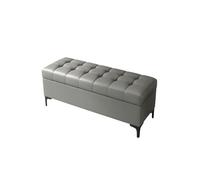 Pouf Chaise De Rangement Robuste Et Repose-Pieds Pratique | Boîte De Rangement En Tissu Technique Écoresponsable Avec Couvercle Amovible(Medium Gray,100x40x43cm)