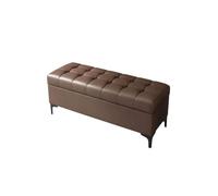 Pouf Chaise De Rangement Robuste Et Repose-Pieds Pratique | Boîte De Rangement En Tissu Technique Écoresponsable Avec Couvercle Amovible(Dark Brown,80x40x43cm)