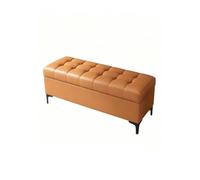 Pouf Chaise De Rangement Robuste Et Repose-Pieds Pratique | Boîte De Rangement En Tissu Technique Écoresponsable Avec Couvercle Amovible(Oranje,110x40x43cm)