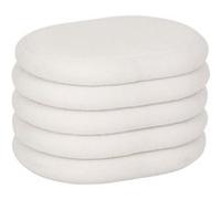 Atmosphera Pouf coffre Guilia – Tissu bouclette blanc – L 59 x P 45 x H 40 cm