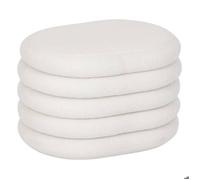 Pouf coffre bouclette Guilia blanc 59x45cm - Atmosphera Créateur d'intérieur