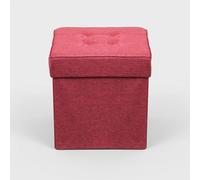 Pouf coffre carré en tissu gain de place