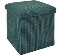 Pouf coffre carré pliable en tissu texturé maille 3D bleu - ELECTRON - ALTOBUY Bleu