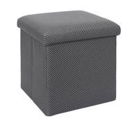 Pouf coffre carré pliable en tissu texturé maille 3D gris - ELECTRON - ALTOBUY