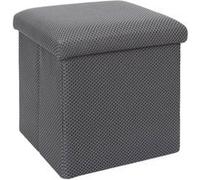 Pouf coffre carré pliable en tissu texturé maille 3D gris - ELECTRON - ALTOBUY