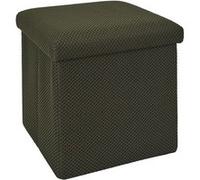 Pouf coffre carré pliable en tissu texturé maille 3D kaki - ELECTRON - ALTOBUY