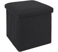 Pouf coffre carré pliable en tissu texturé maille 3D noir - ELECTRON - ALTOBUY Noir